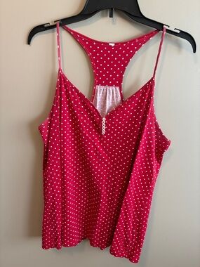 GAP Red Polka Dot Racerback Chemise